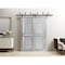 Sartodoors Sliding Closet Barn Bypass Doors 84 x 80in, Light Grey Oak W/ Frosted Glass, Sturdy 8ft Rails VEREGIO7288BBB-OAK-84 - alternate 7